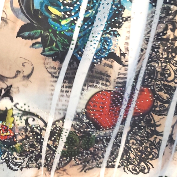 Strapless Rockin Tattoo Inspired Dress size Large - Picture 3 of 3